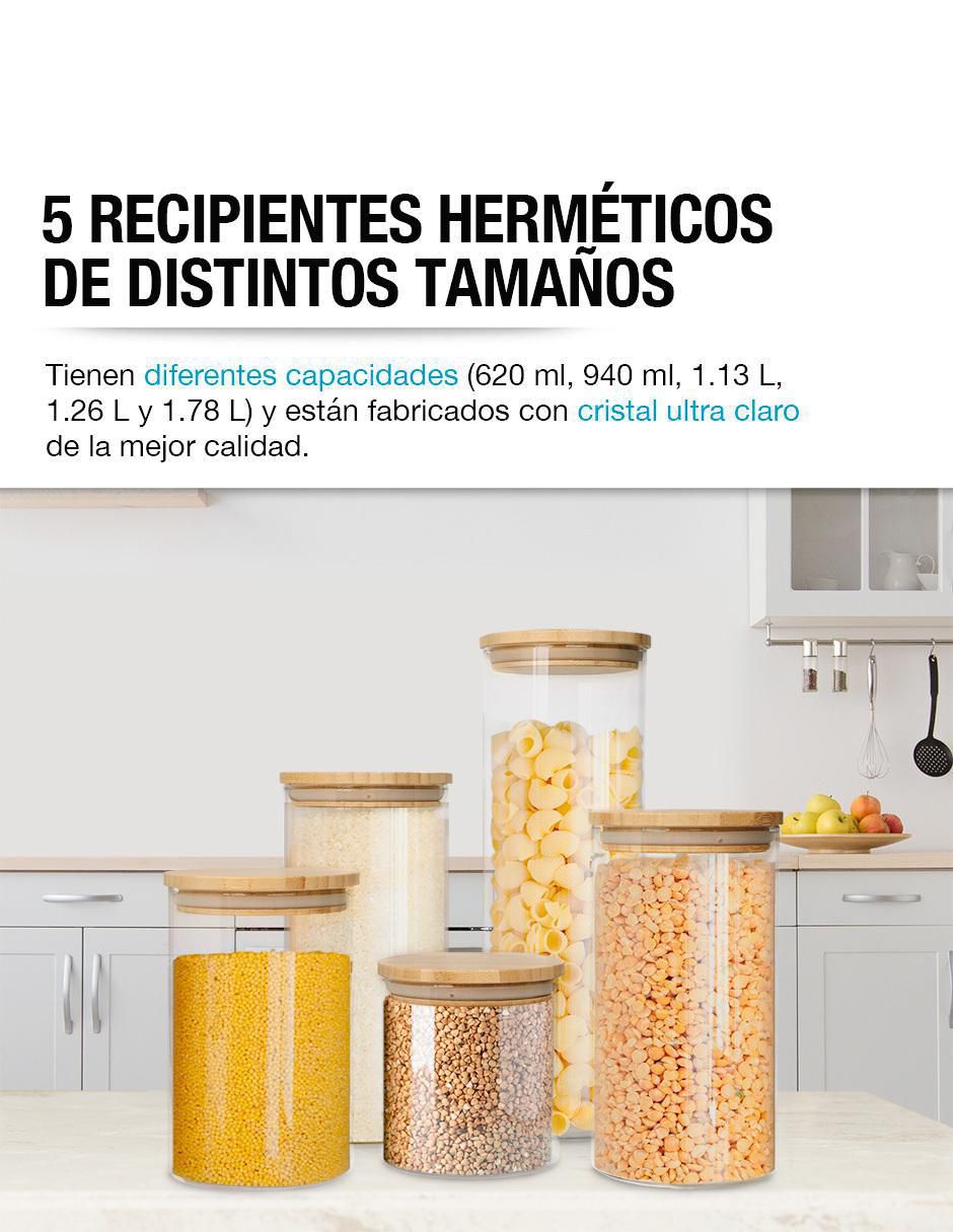 Set contenedores Herméticos de vidrio 5 piezas 3