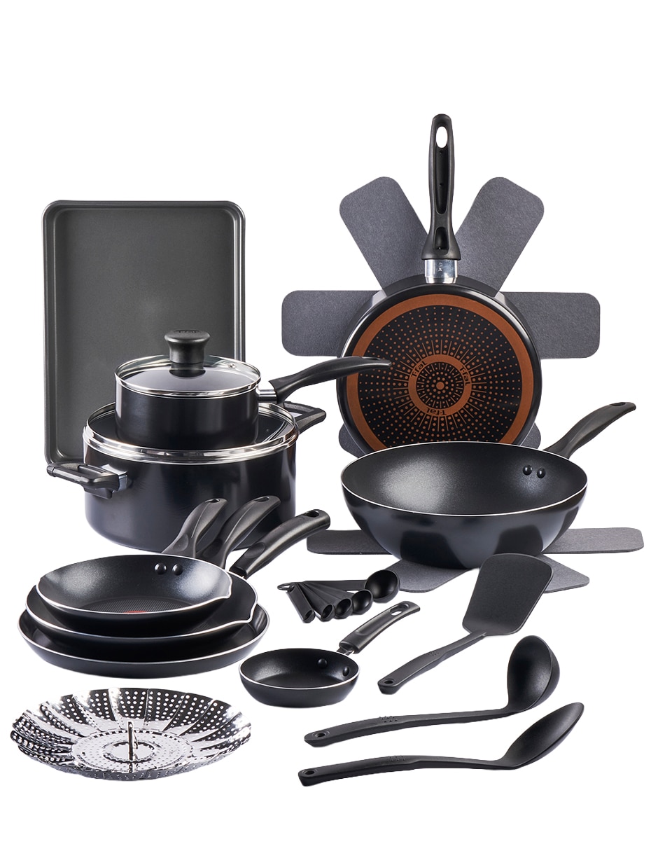 Batería de cocina Supercook de aluminio antiadherente titanio 22 piezas