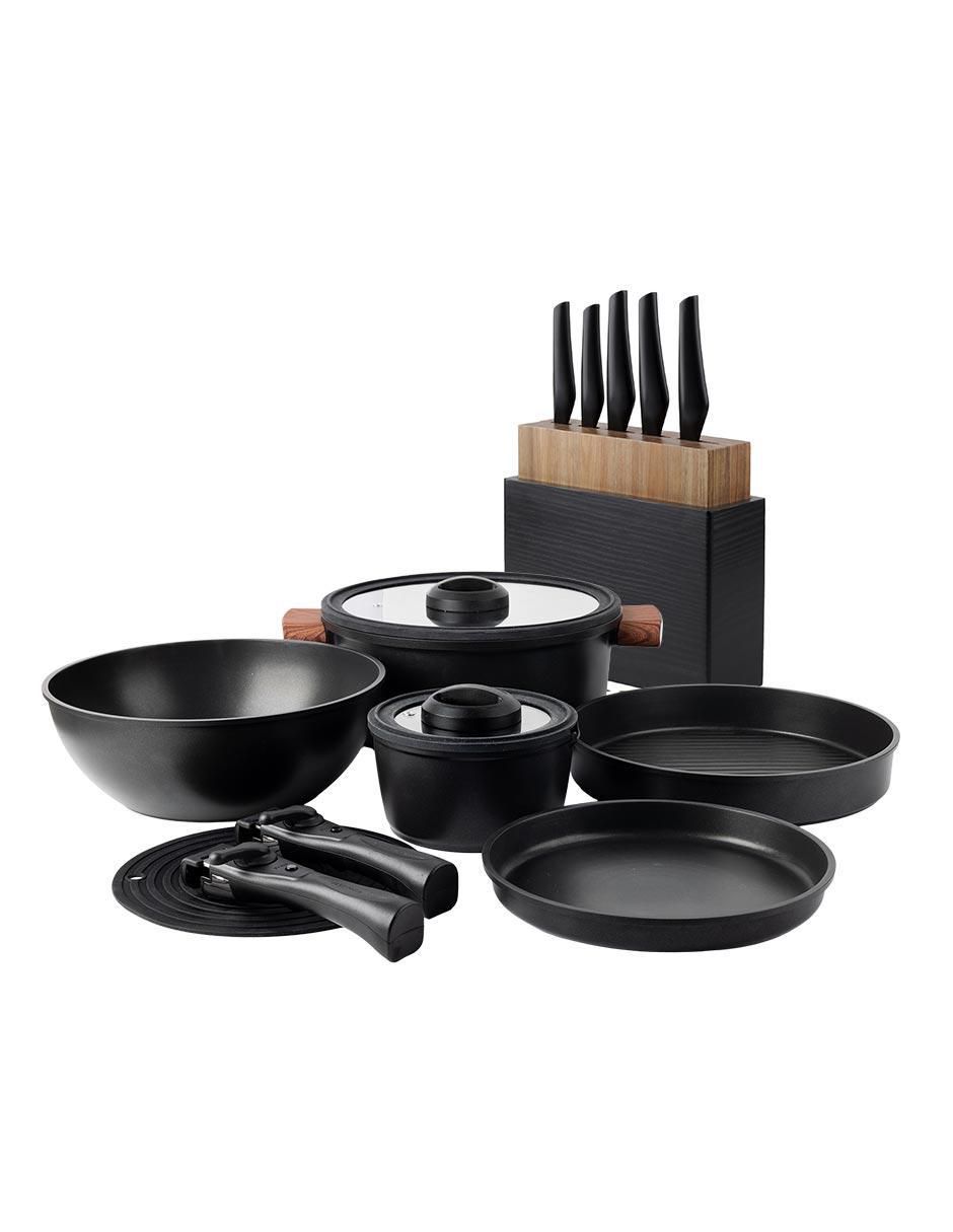 Batería de cocina Totem de aluminio antiadherente cerámica 18 piezas