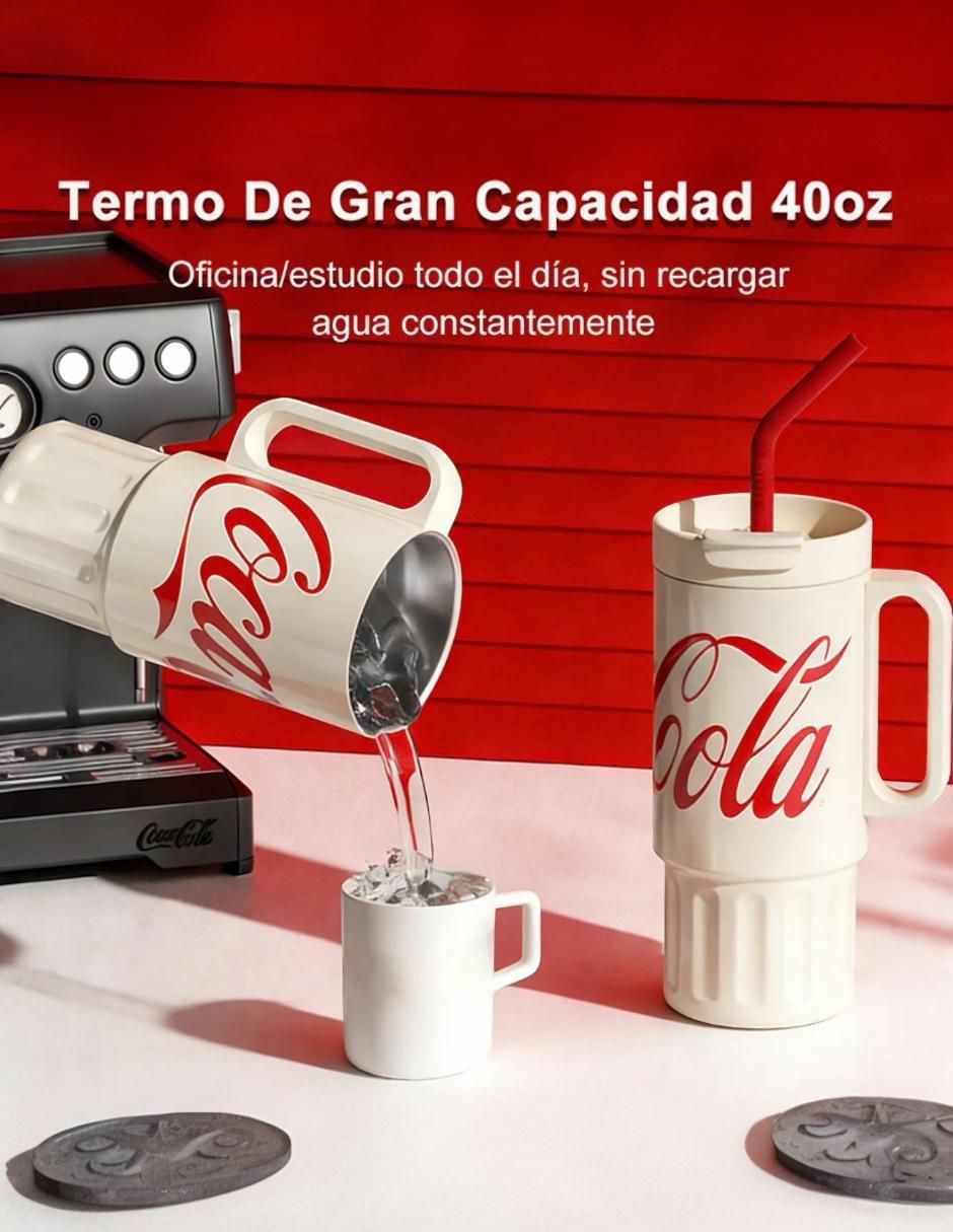 Termo de acero inoxidable Coca Cola con tapa rosca 1.2 L 7