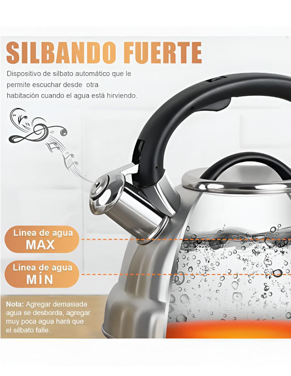 Tetera silbadora de acero inoxidable 3