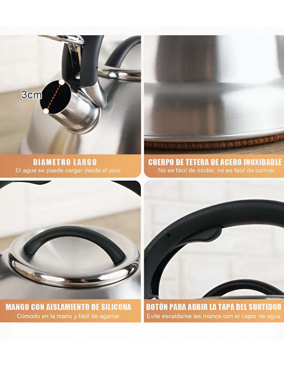 Tetera silbadora de acero inoxidable 4