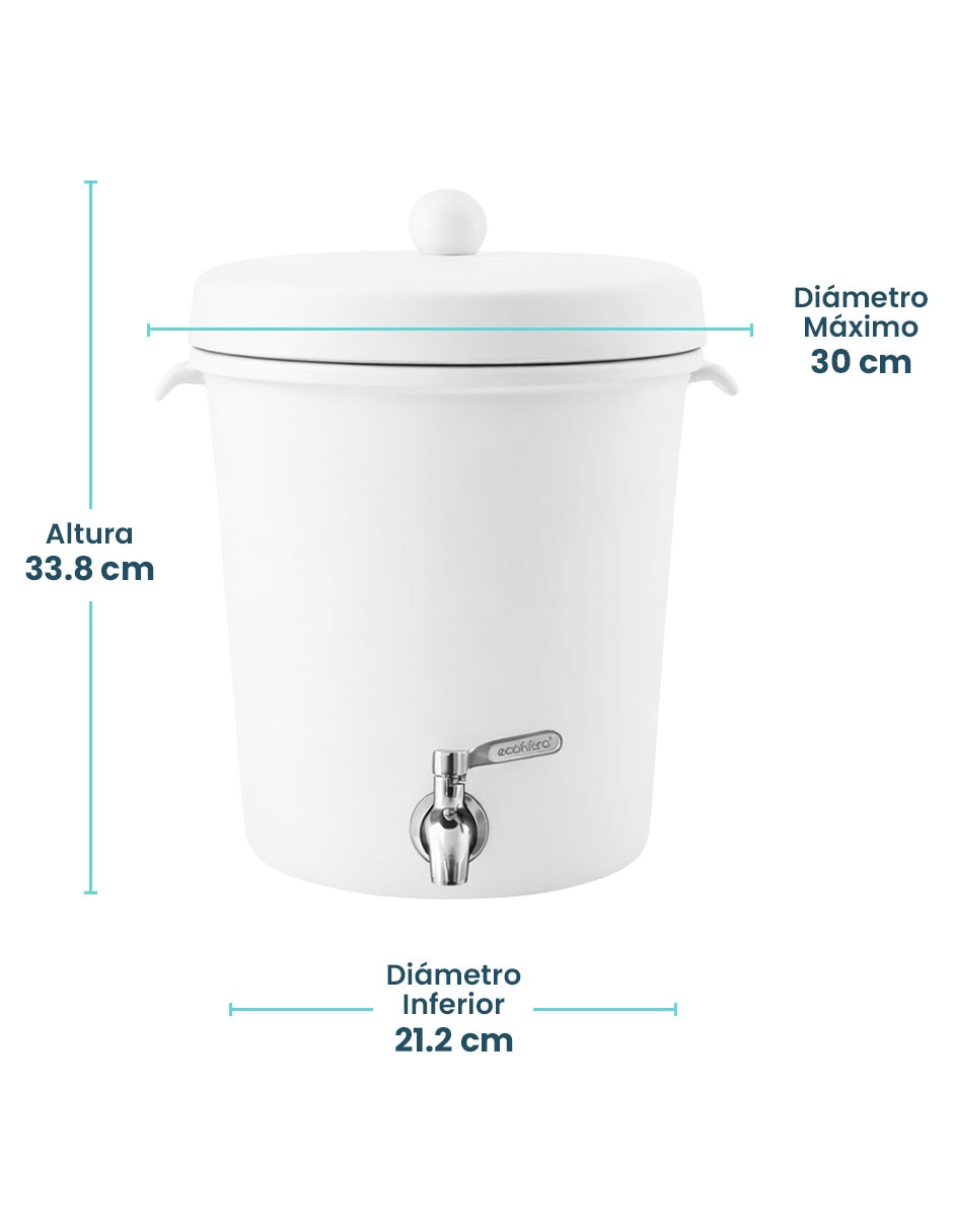 Purificador, dispensador y filtro de agua CERAMICA 8L BLANCO M 9