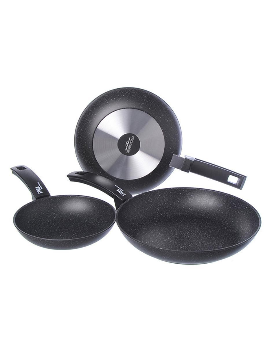 Set de sartenes Etnea de aluminio forjado 3 piezas 2
