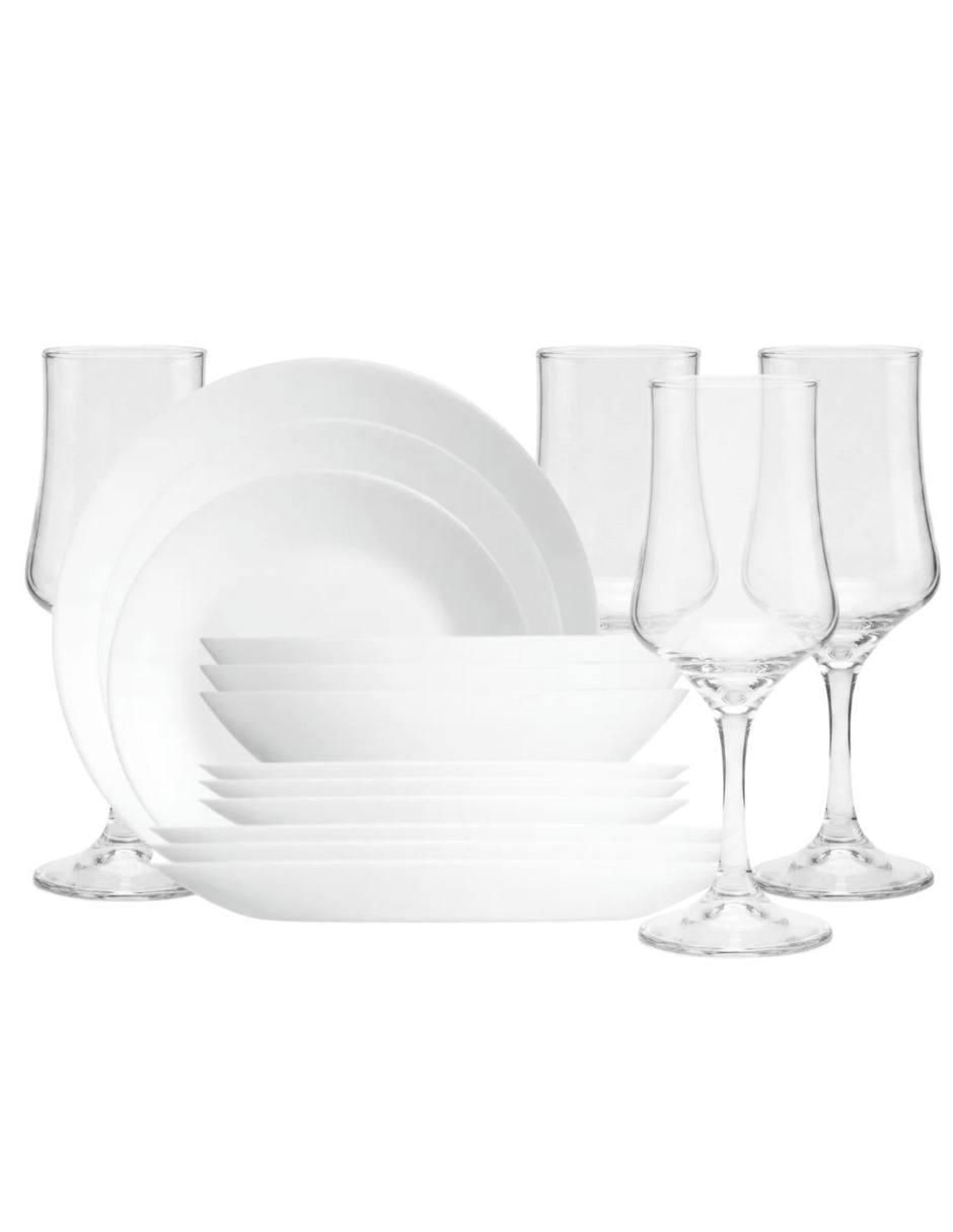 Vajilla cerrada Zelie de stoneware para 4 personas