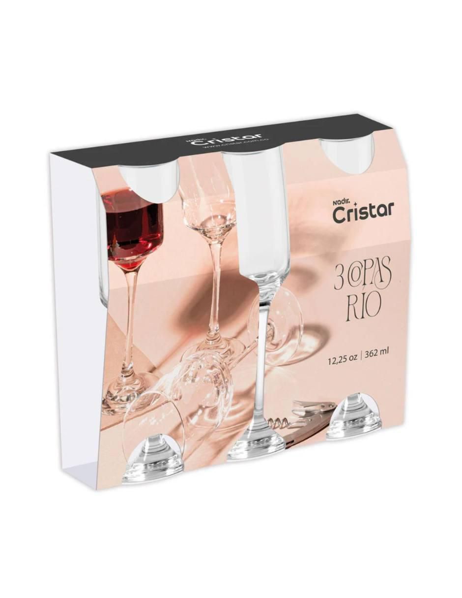 Set de copas para vino Rio de vidrio 3 piezas 5