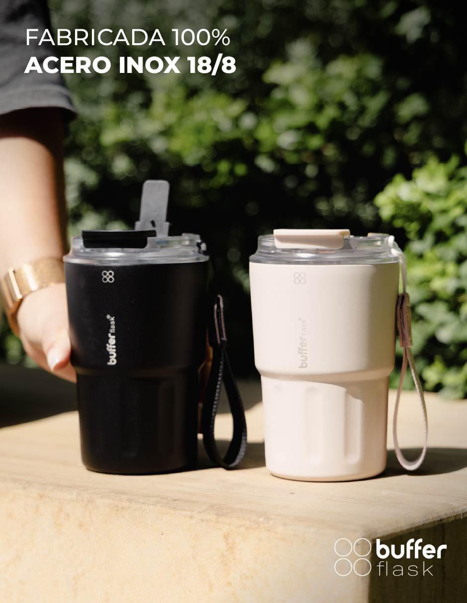 Set termo buffer "de" acero inoxidable montana 400 "con tapa" rosca 400 ml