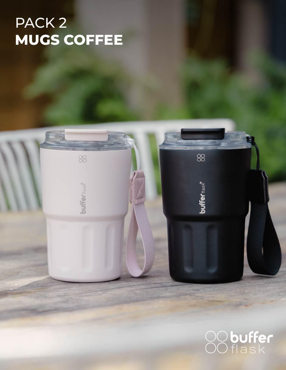 Set termo buffer "de" acero inoxidable montana 400 "con tapa" rosca 400 ml