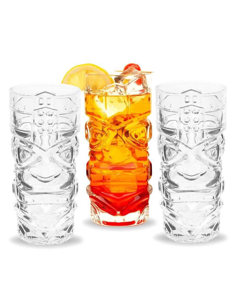 Set de vasos cocktail Tiki de Vidrio con 6 piezas 4