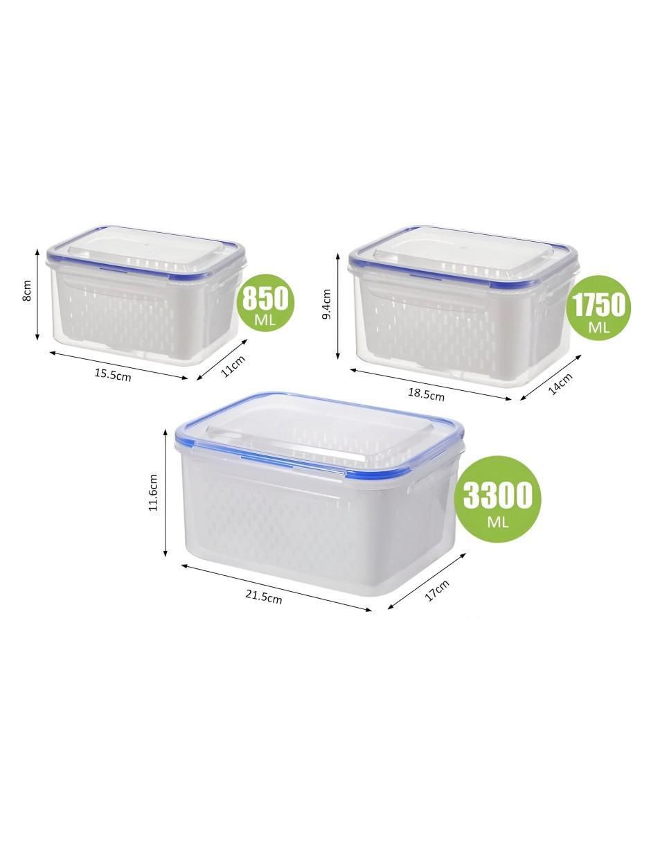 Organizador para refrigerador de plástico 3 piezas 3