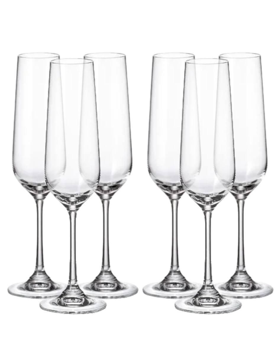 Set de copas para champán de vidrio 6 piezas Set de copas para champán de vidrio 6 piezas