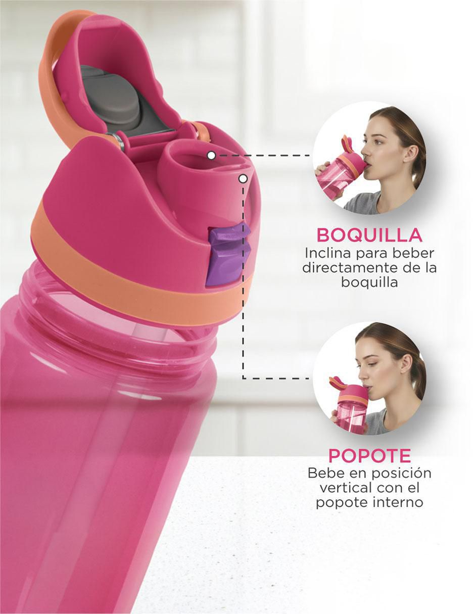 Botella de agua con tapa a prueba de derrame 887 ml 2