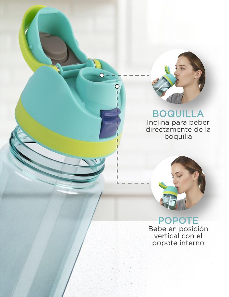 Botella de agua con tapa a prueba de derrame 887 ml 2