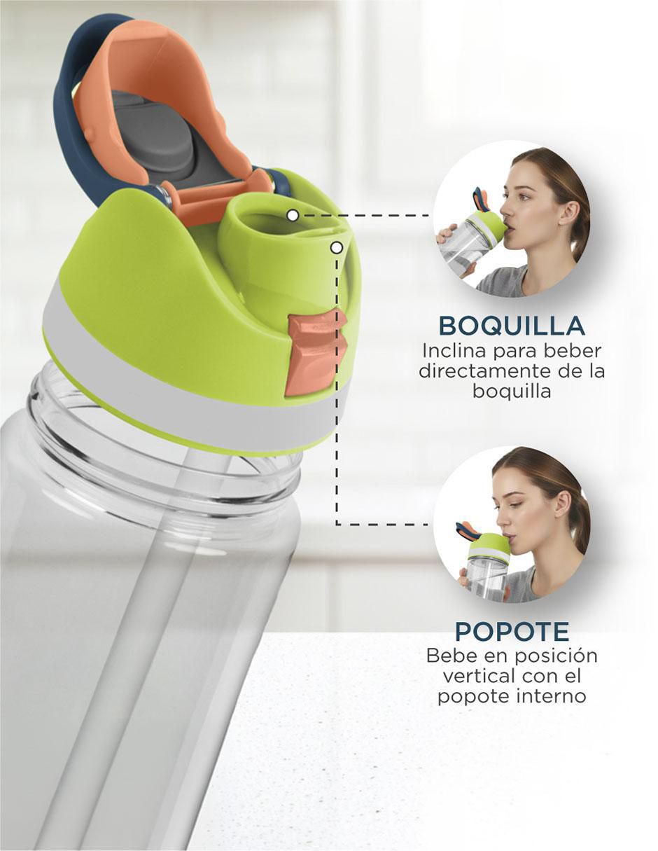 Botella de agua con tapa a prueba de derrame 887 ml