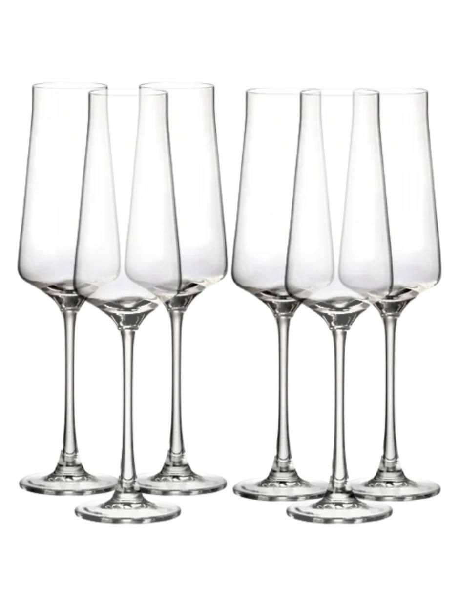 Set de copas para champán de vidrio 6 piezas Set de copas para champán de vidrio 6 piezas