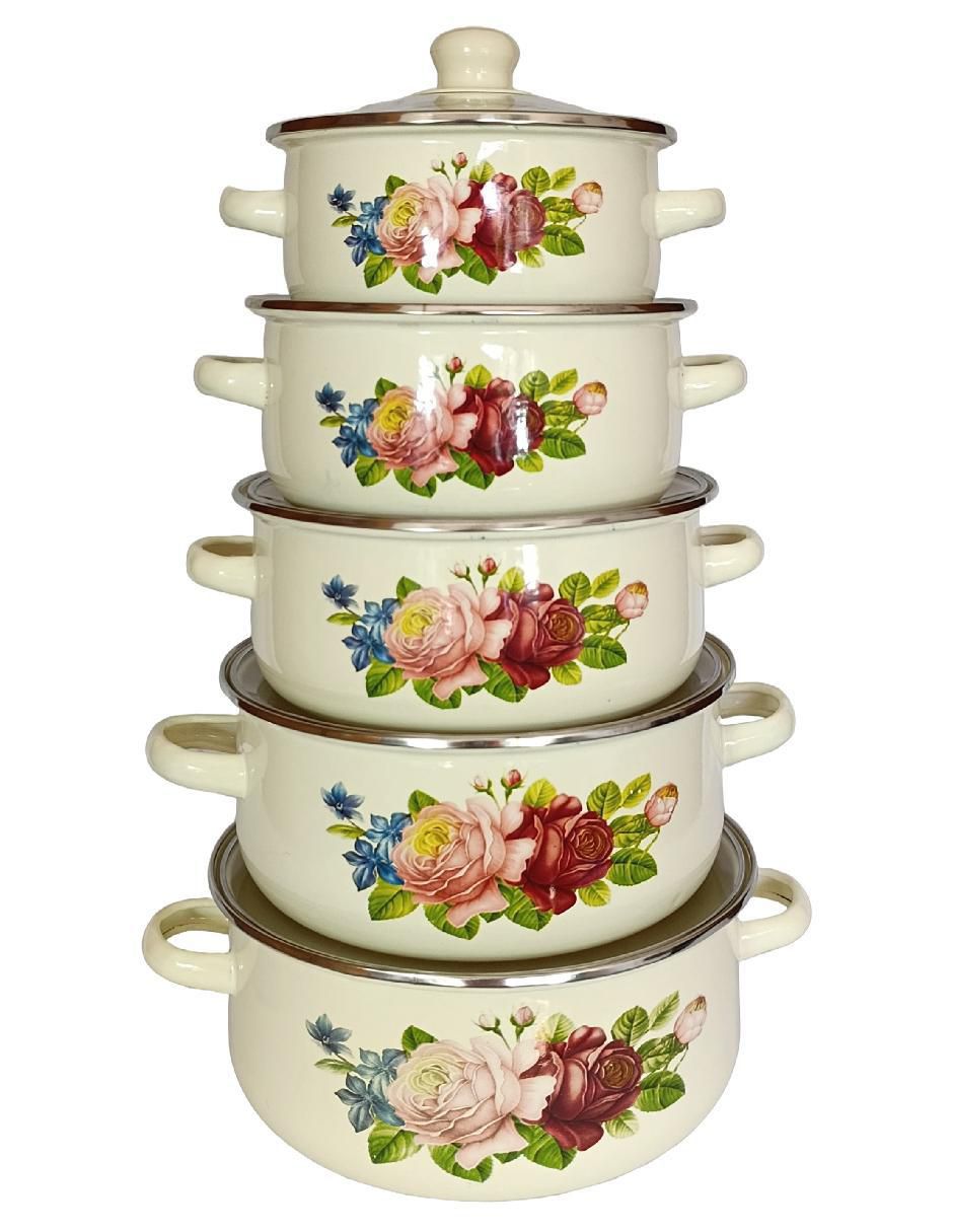 Batería de cocina B16-24 de acero porcelanizado 10 piezas Batería de cocina B16-24 de acero porcelanizado 10 piezas