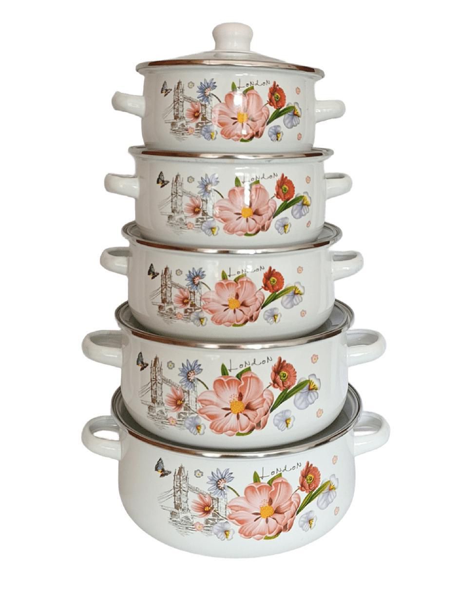 Batería de cocina W16-24 de acero porcelanizado 10 piezas