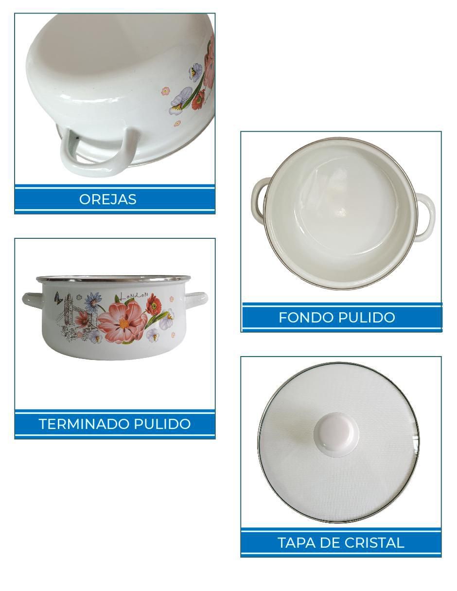 Batería de cocina W16-24 de acero porcelanizado 10 piezas 4