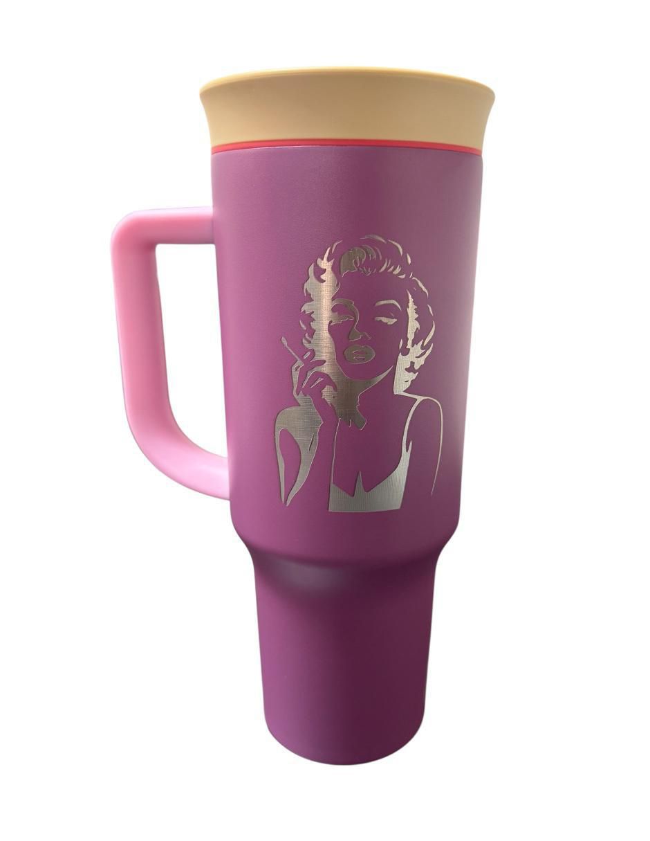 Termo de acero inoxidable Marilyn Monroe con tapa rosca 1.2 L 2