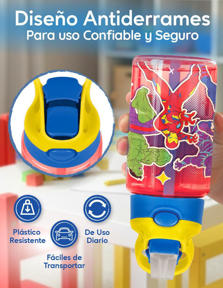 Set botella de agua con tapa a prueba de derrame 450 ml 2