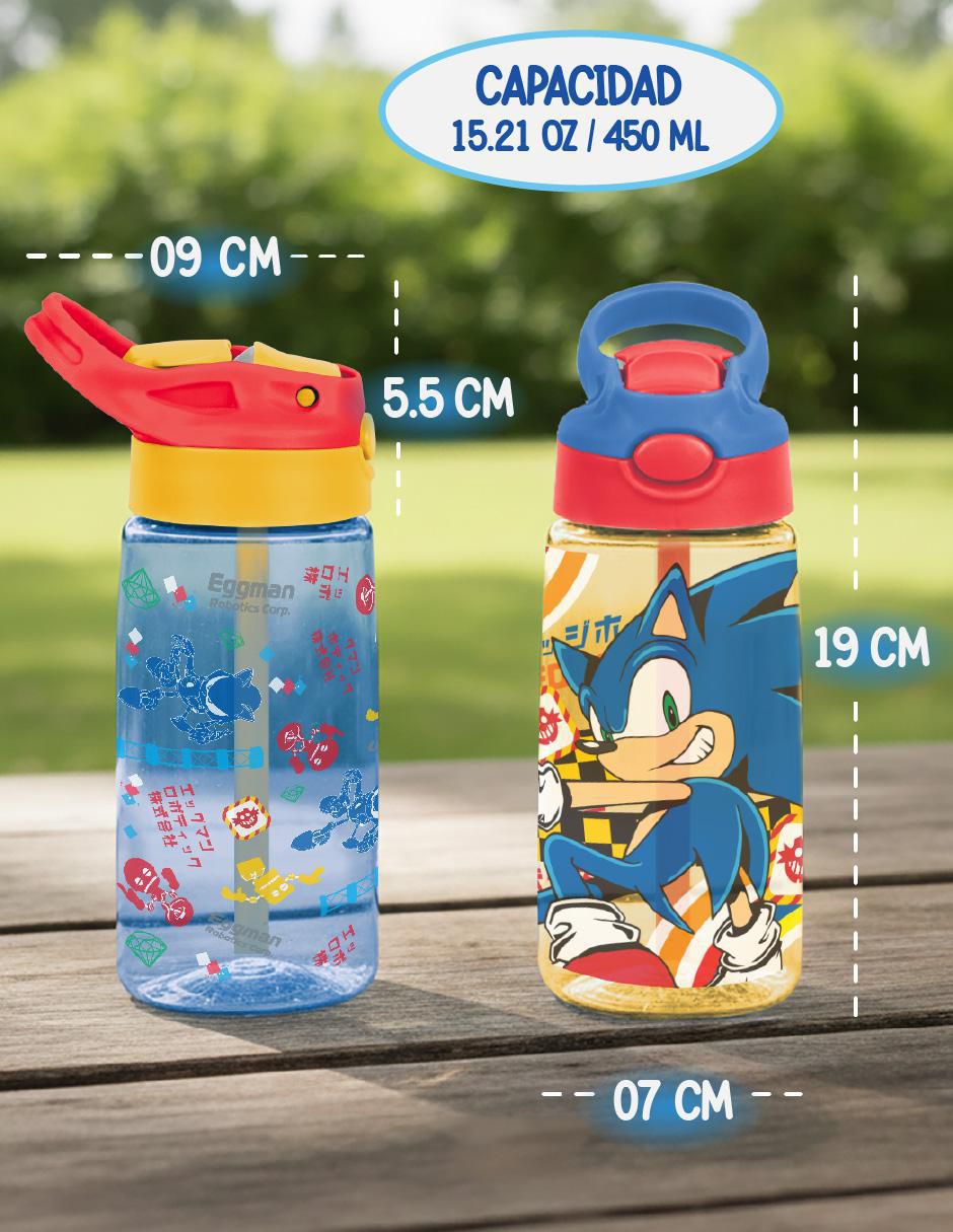 Set botella de agua con tapa a prueba de derrame 450 ml 4