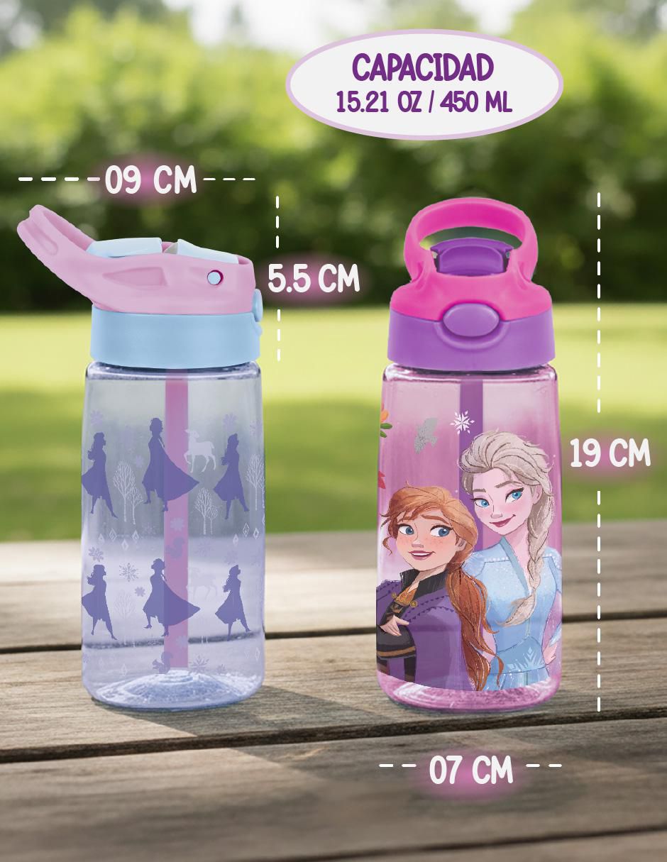 Set botella de agua con tapa a prueba de derrame 450 ml 4