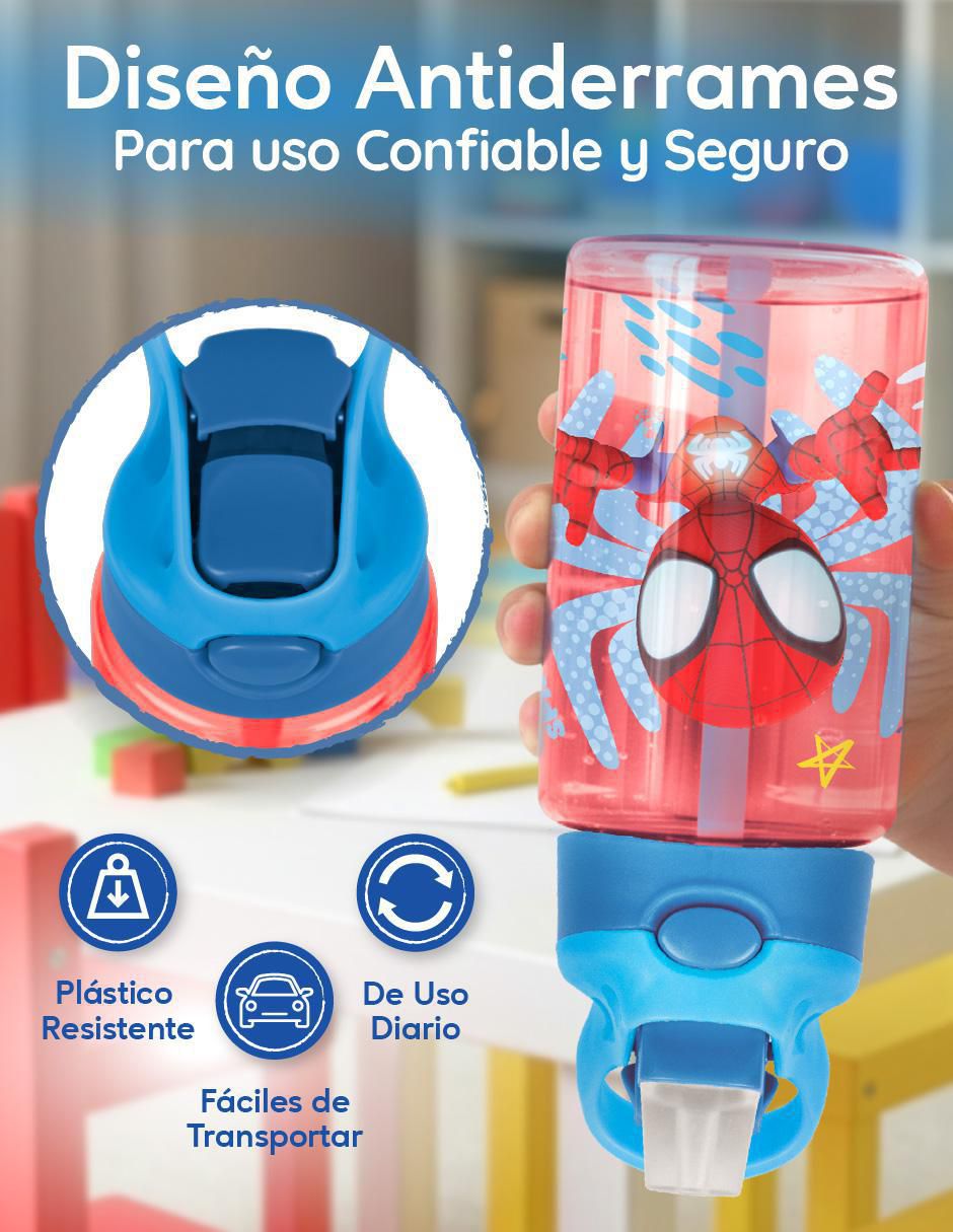 Set botella de agua con tapa a prueba de derrame 450 ml 2