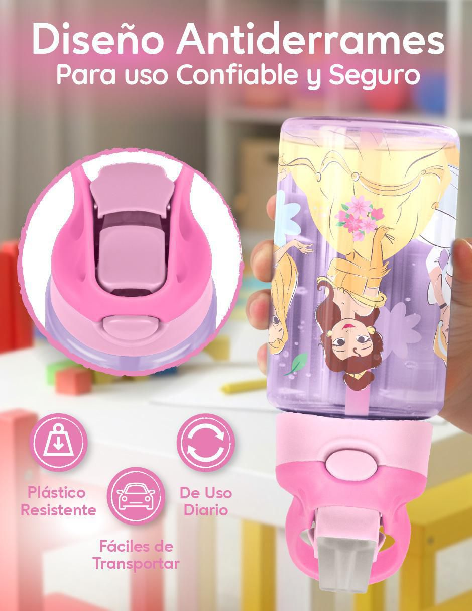 Set botella de agua con tapa a prueba de derrame 450 ml 2