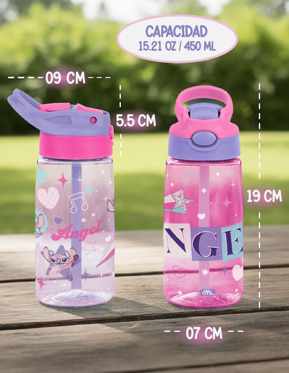 Set botella de agua con tapa a prueba de derrame 450 ml 4