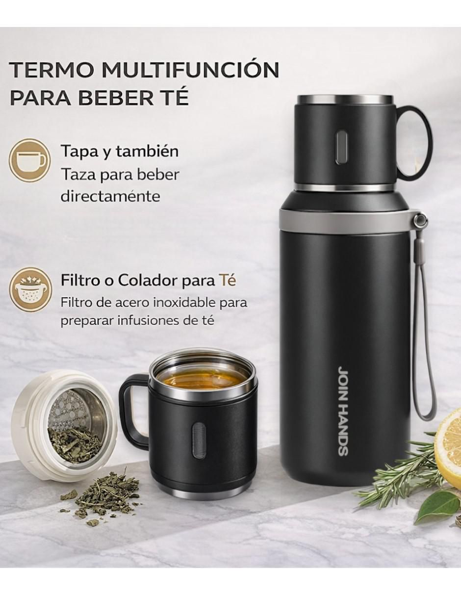 Termo de acero inoxidable con tapa rosca 2