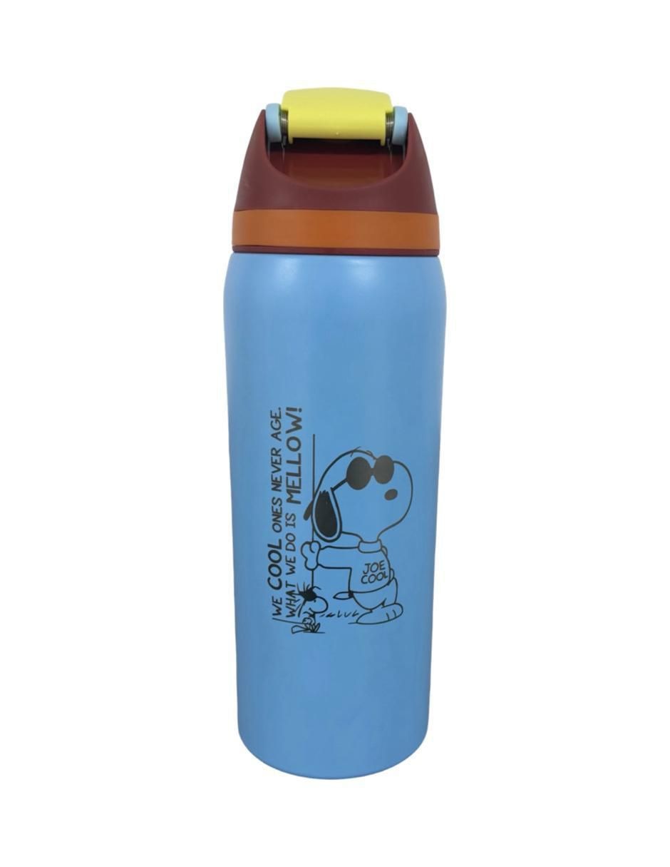 Termo de acero inoxidable Snoopy con tapa push pull 946 ml 2