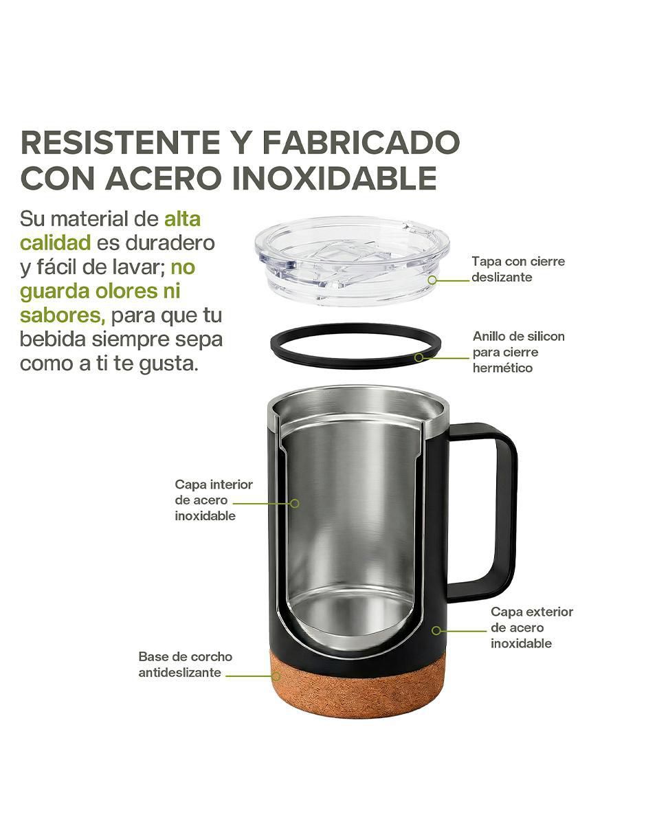 Set termo de acero inoxidable con tapa disc top 5