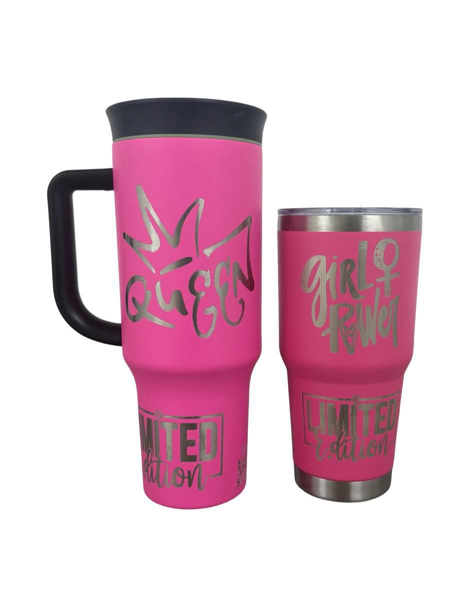 Set termo de acero inoxidable Power Girls con tapa rosca