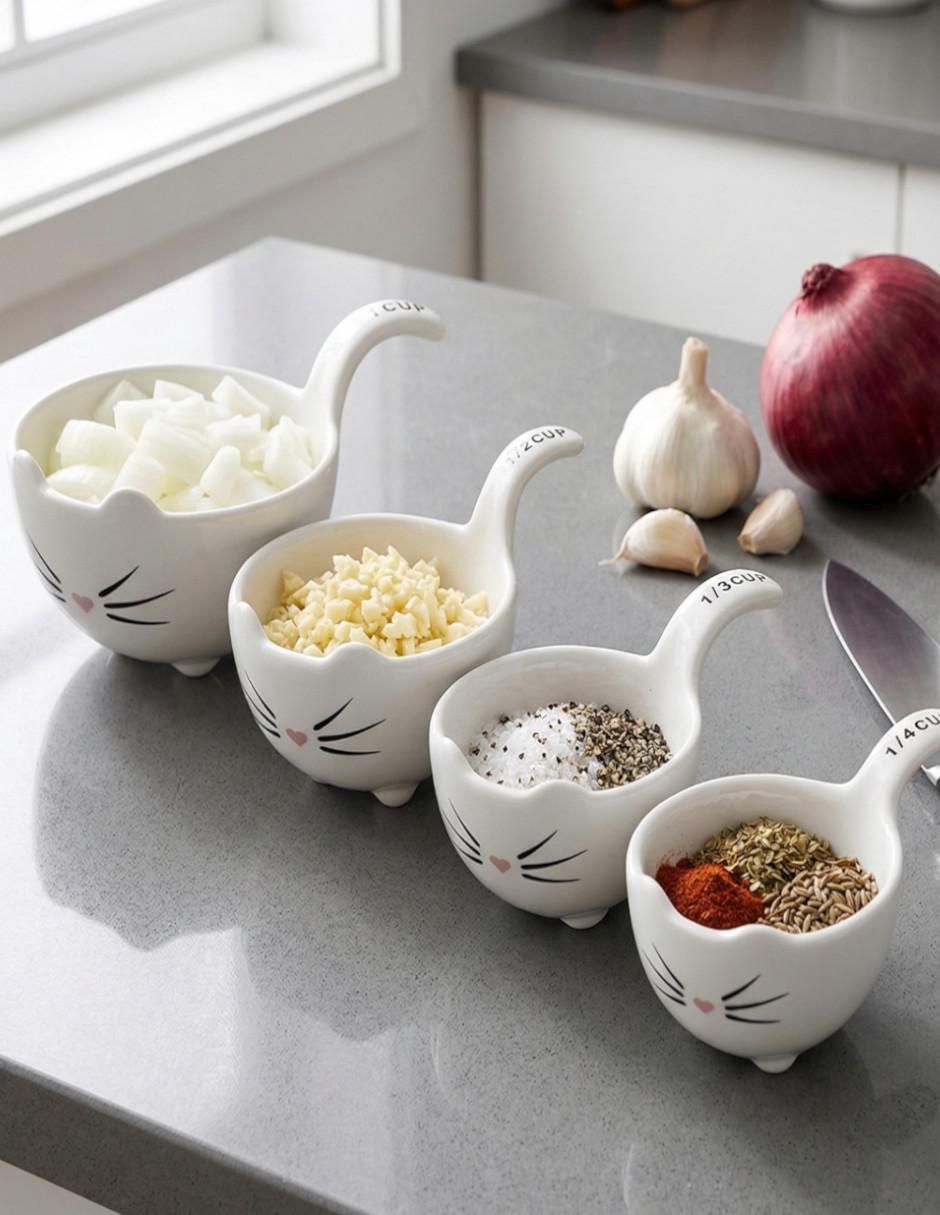 Set de tazas medidoras Ideen Cocina Gato 4 piezas 2
