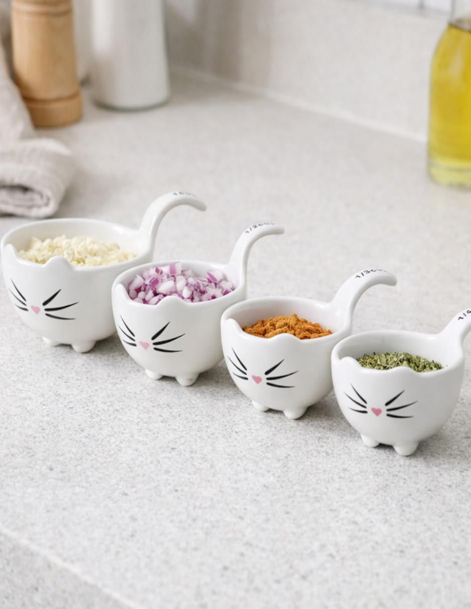 Set de tazas medidoras Ideen Cocina Gato 4 piezas 3