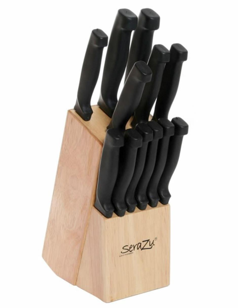 Set de cuchillos 13 piezas Del Ángel acero inoxidable negro