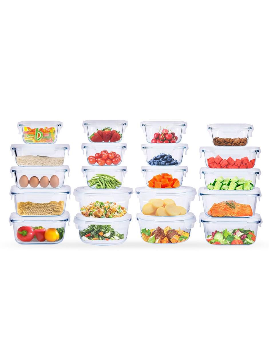 Set de contenedor para refrigerador de vidrio 20 piezas